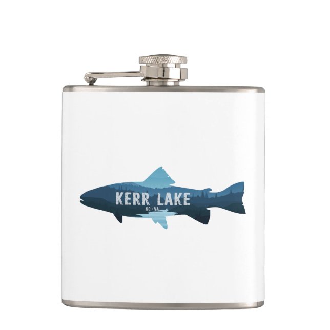 Kerr Lake Virginia North Carolina Fish Flask (Front)