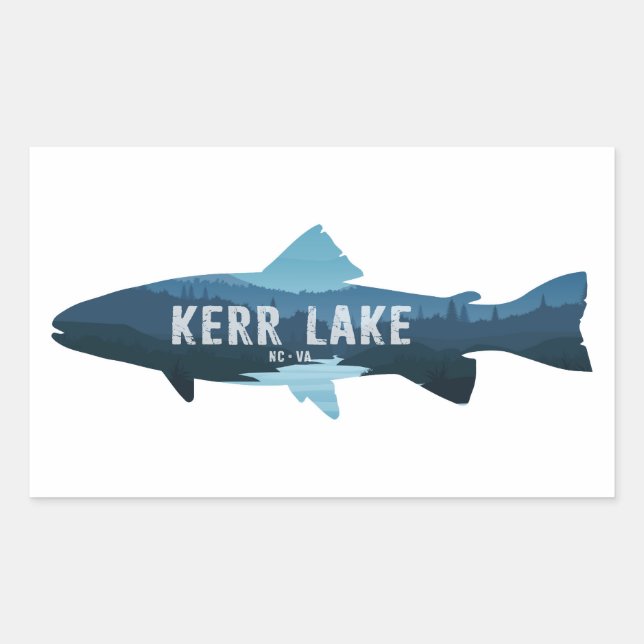 Kerr Lake Virginia North Carolina Fish Rectangular Sticker (Front)