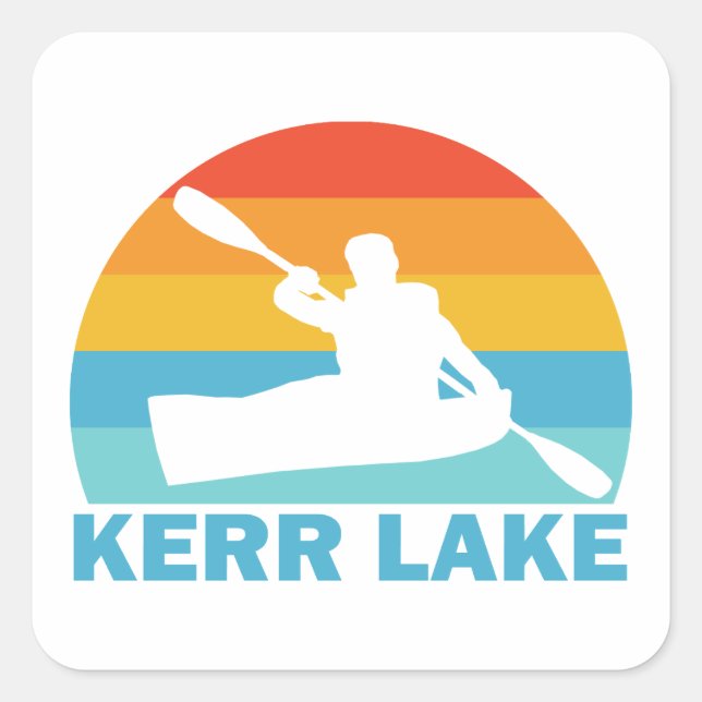 Kerr Lake Virginia North Carolina Kayak Square Sticker (Front)