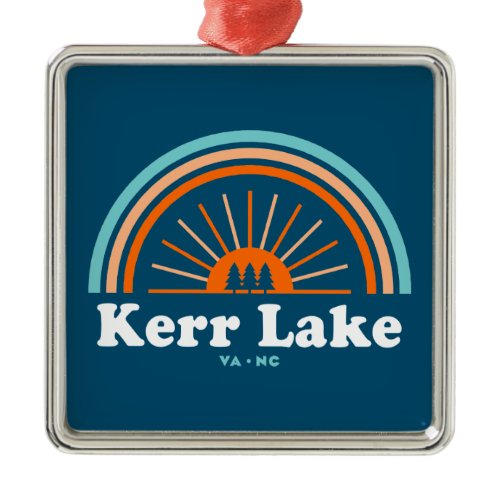 Kerr Lake Virginia North Carolina Rainbow Metal Ornament