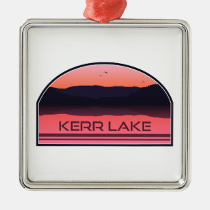 Kerr Lake Virginia North Carolina Red Sunrise Metal Ornament