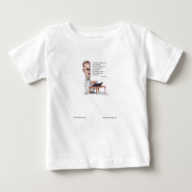 Kerr/London James Joyce & English Is Torture Quote Baby T-Shirt (Front)