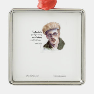 Kerr/London James Joyce & "God Spoke" Quote Metal Ornament