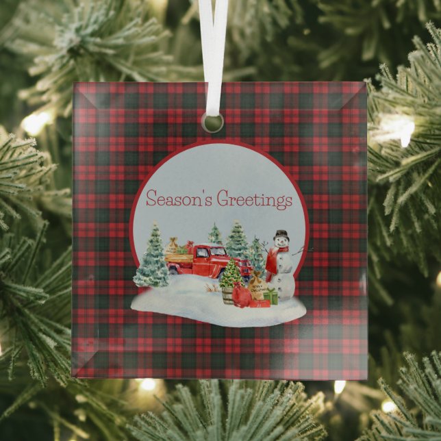 Kerr Modern Original Scottish Tartan  Glass Ornament (Insitu)