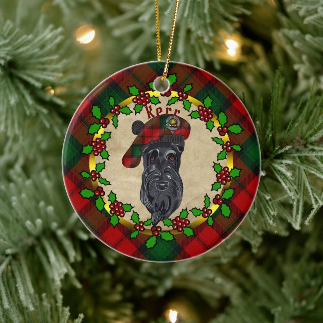Kerr Scottie Dog Christmas Ceramic Ornament (Tree)