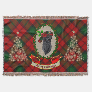Kerr Scottie Dog Christmas Throw Blanket