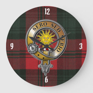 Kerr Tartan & Badge Large Clock