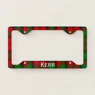 Kerr Tartan Plaid License Plate Frame