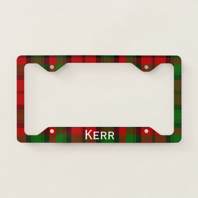 Kerr Tartan Plaid License Plate Frame (Front)