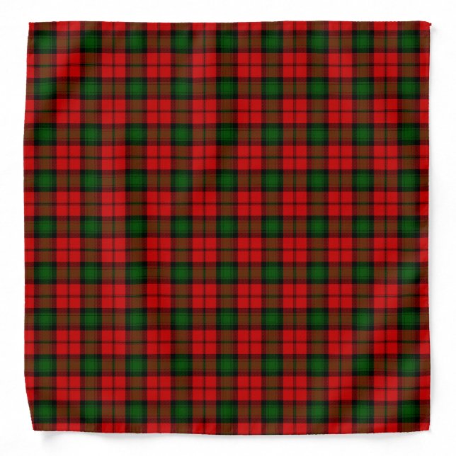 Kerr tartan red green plaid bandana (Front)
