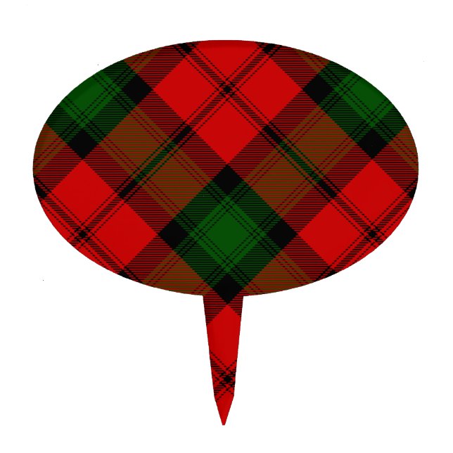 Kerr tartan red green plaid cake topper (Front)