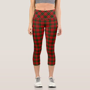 Kerr tartan red green plaid capri leggings