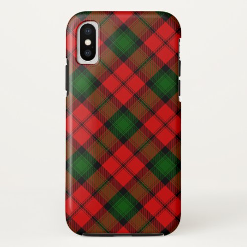 Kerr tartan red green plaid iPhone x case