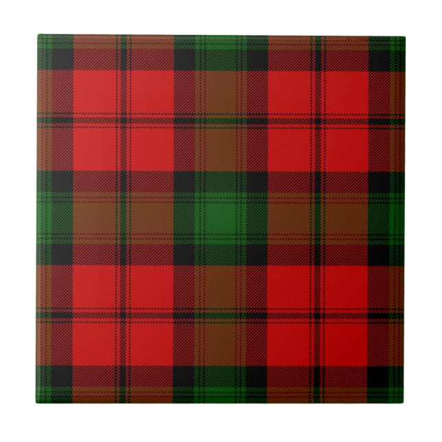 Kerr tartan red green plaid ceramic tile (Front)