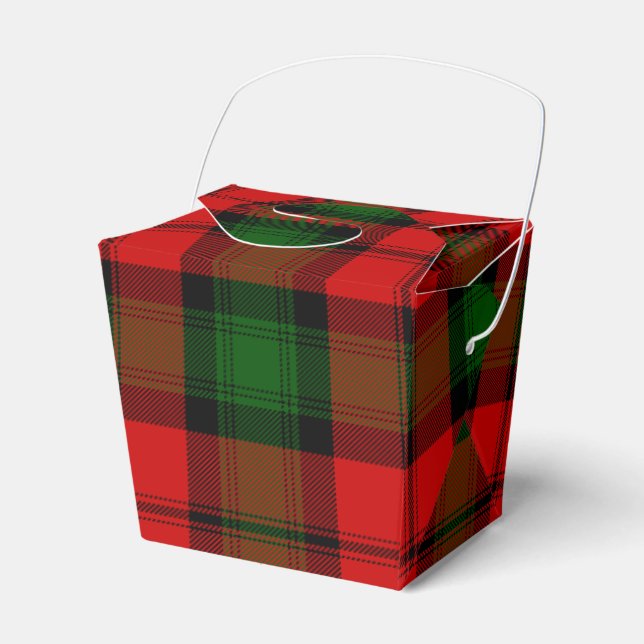 Kerr tartan red green plaid favor boxes (Front Side)