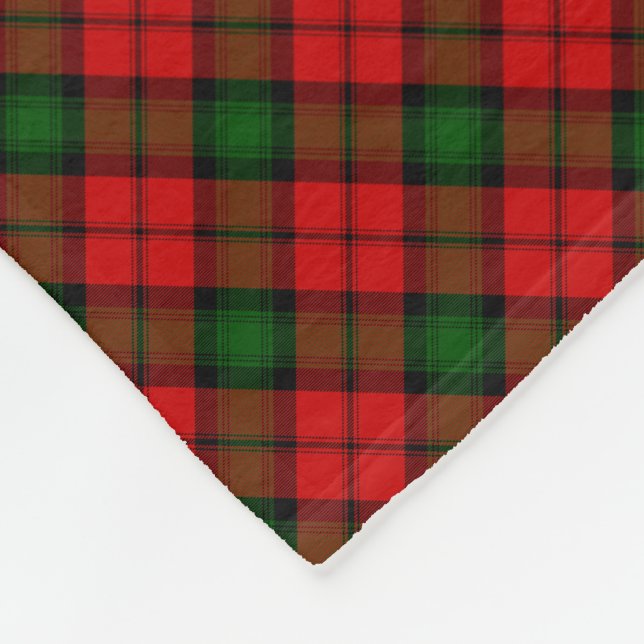 Kerr tartan red green plaid fleece blanket (Corner)