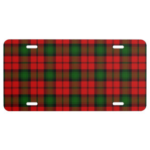 Kerr tartan red green plaid license plate
