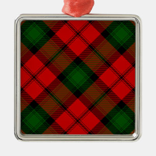 Kerr tartan red green plaid metal ornament