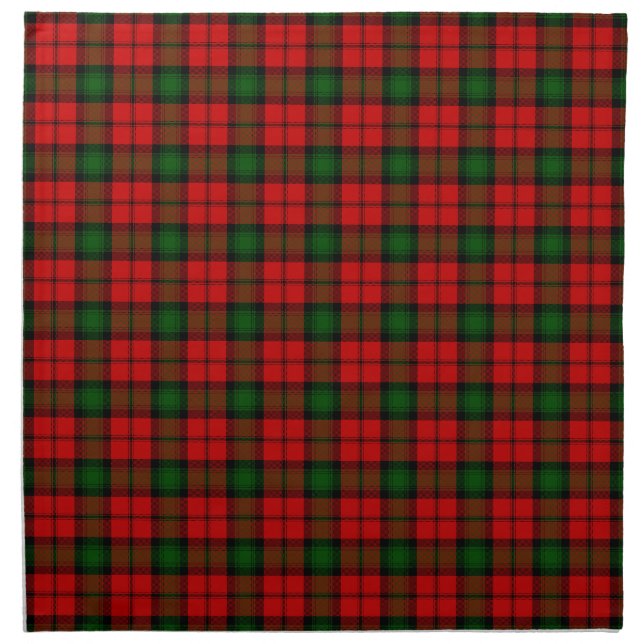 Kerr tartan red green plaid napkin (Front)