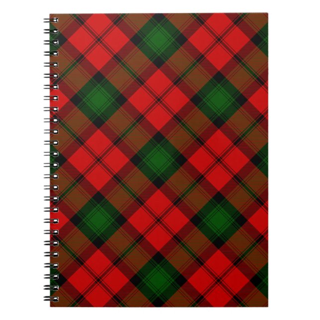 Kerr tartan red green plaid notebook (Front)