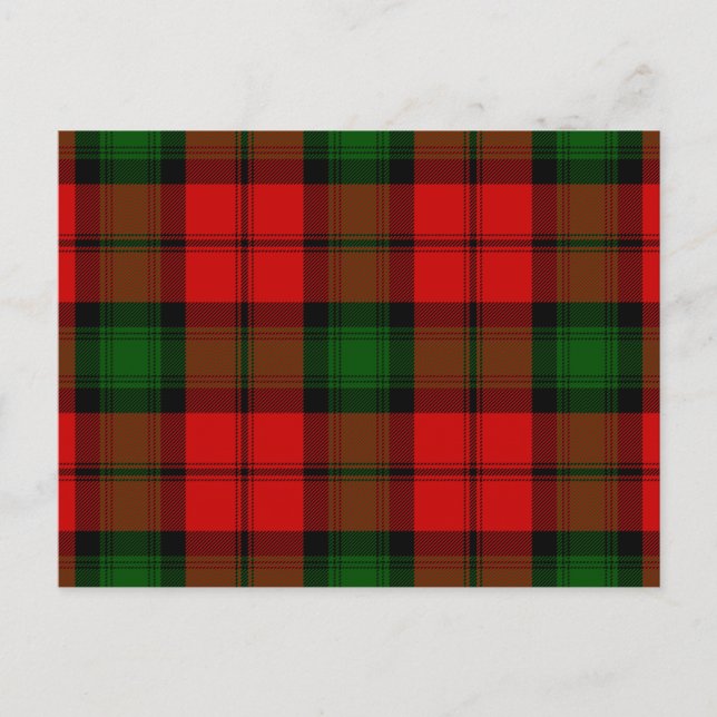 Kerr tartan red green plaid postcard (Front)