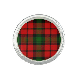 Kerr tartan red green plaid ring