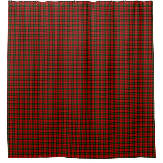 Kerr tartan red green plaid shower curtain (Front)