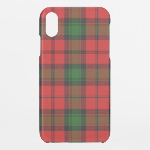 Kerr tartan red green plaid iPhone XR case