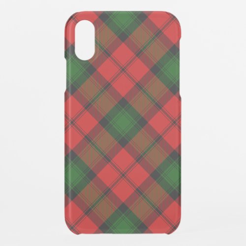 Kerr tartan red green plaid iPhone XR case