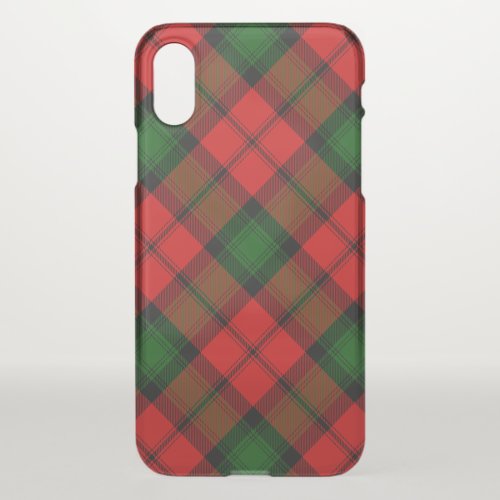 Kerr tartan red green plaid iPhone x case