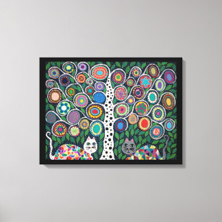 Kerri Ambrosino Art Canvas Tree of Life Cats Print
