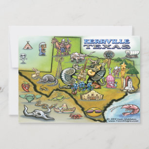 Kerrville TEXAS Map Card