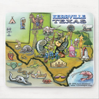 Kerrville TEXAS Map Tee Mouse Pad