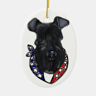 AD-KB1SL Kerry Blue Terrier Dog Photo Slate Christmas Gift Ornament 
