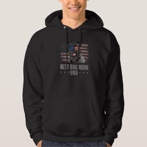 Kerry Blue Terrier Best Dog Mom Ever Retro Usa Ame Hoodie