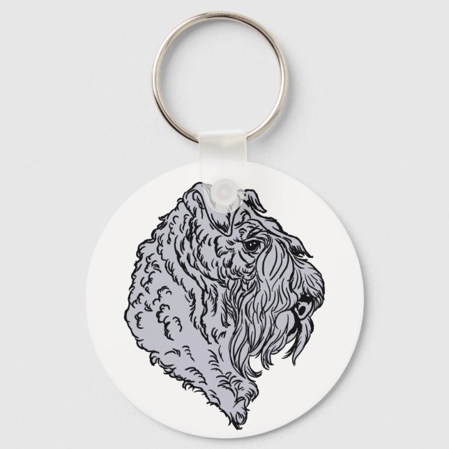 Kerry Blue Terrier Bust Keychain (Front)