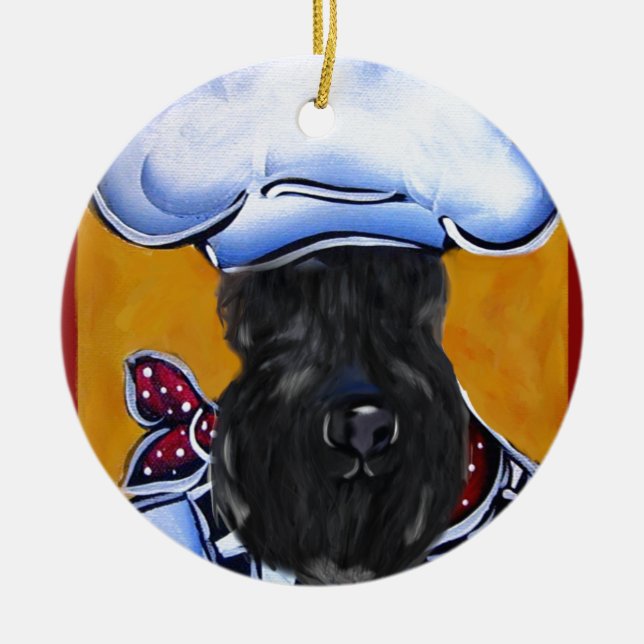 Kerry Blue Terrier Chef Ceramic Ornament (Front)