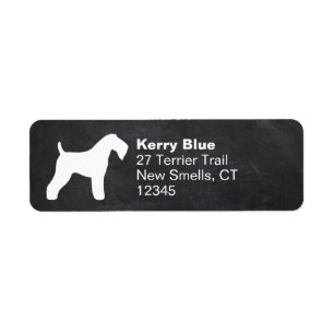 Kerry Blue Terrier Dog Breed Silhouette Label