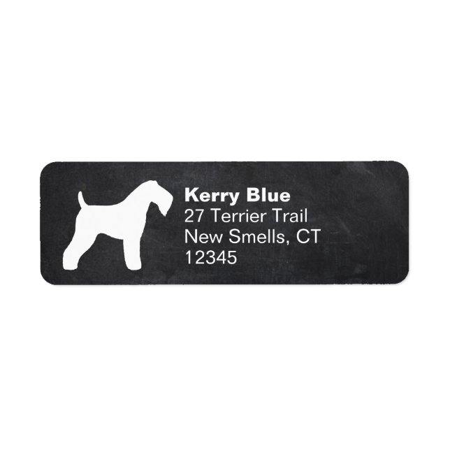 Kerry Blue Terrier Dog Breed Silhouette Label (Front)