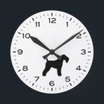 Kerry Blue Terrier Dog Breed Silhouette Round Clock<br><div class="desc">A fun wall clock for the home or office. Makes an original gift for Kerry Blue Terrier lovers. Check out Jenn’s Doodle World for even more decorative clocks and dog breed themed home decor.</div>