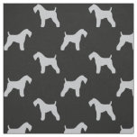 Kerry Blue Terrier Dog Breed Silhouettes Patterned Fabric
