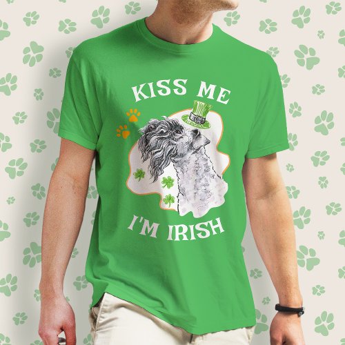 Kerry Blue Terrier Dog lover Fun Kiss me Im Irish T_Shirt