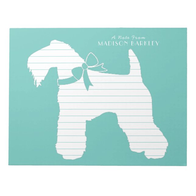 Kerry Blue Terrier Dog Puppy Notepad (Front)