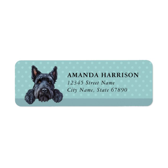 Kerry Blue Terrier Dog Return Address Labels (Front)