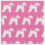 Kerry Blue Terrier Dog Silhouette Pet Pink Fabric