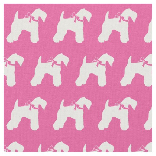 Kerry Blue Terrier Dog Silhouette Pet Pink Fabric