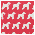 Kerry Blue Terrier Dog Silhouette Pet red Fabric