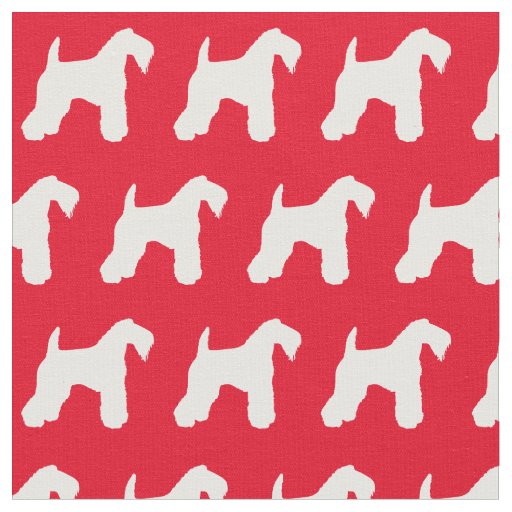 Kerry Blue Terrier Dog Silhouette Pet red Fabric