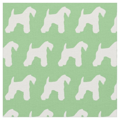 Kerry Blue Terrier Dog Silhouette Pet Sage Green Fabric