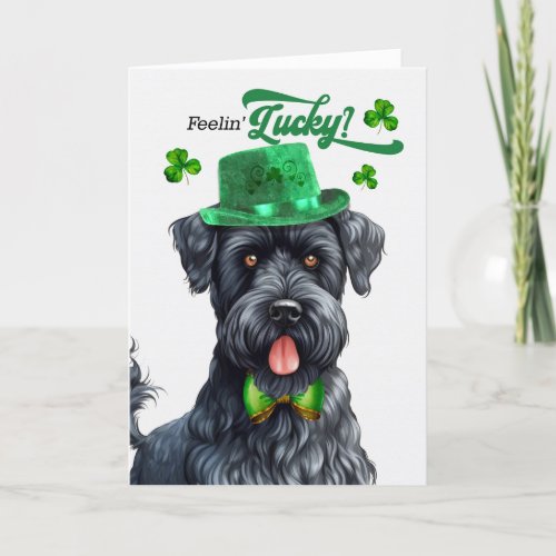 Kerry Blue Terrier Feelin Lucky St Patricks Day Holiday Card